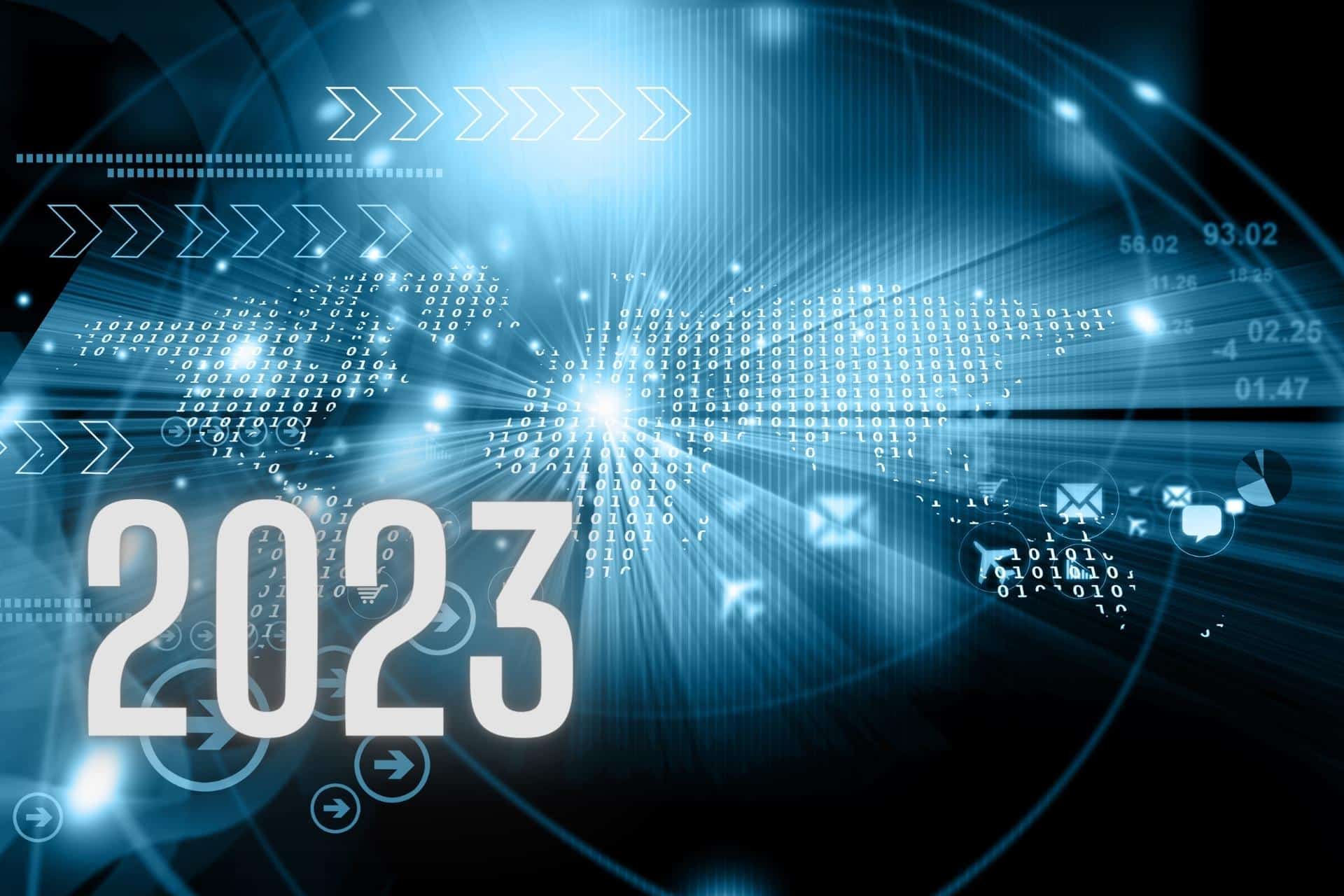 הדמיה דיגיטלית של עולם האינטרנט ועליה הכיתוב 2023